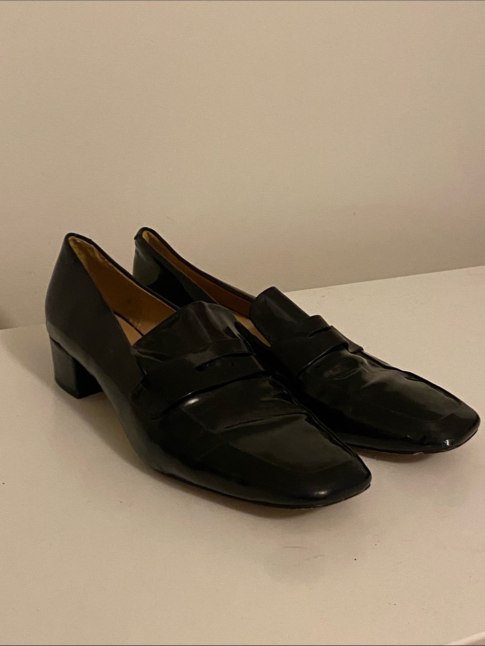 Anthropologie Black Leather Loafers